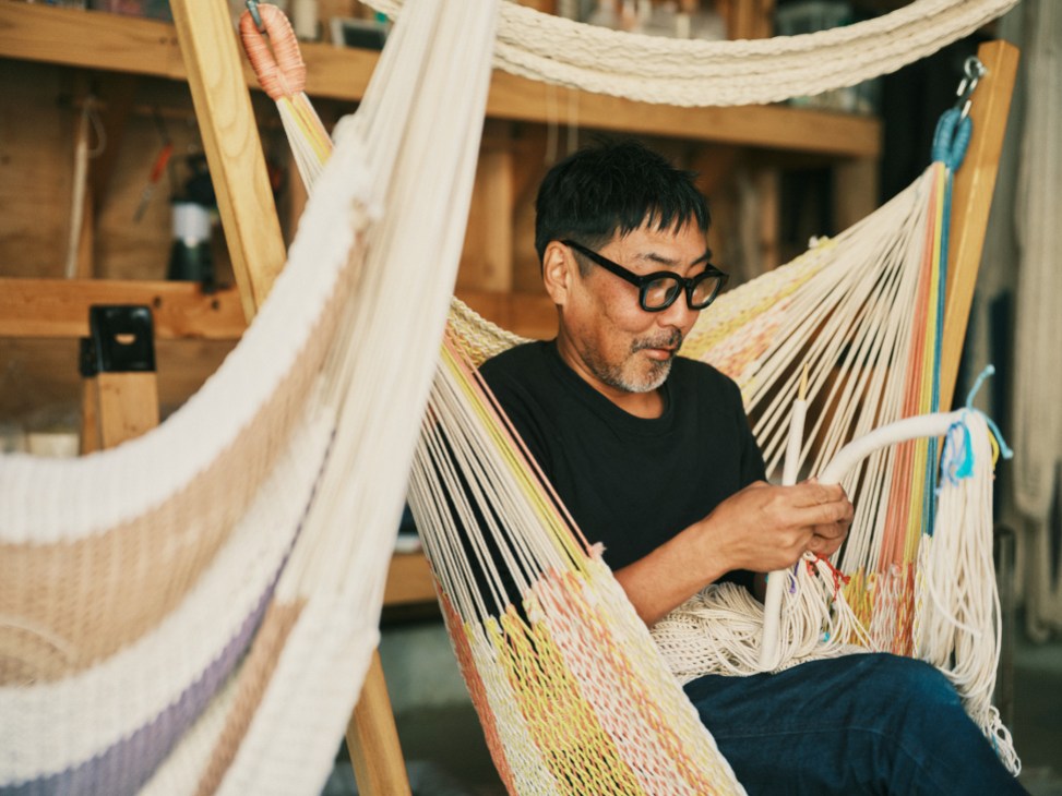 Hammock craftsman Noriaki Anan