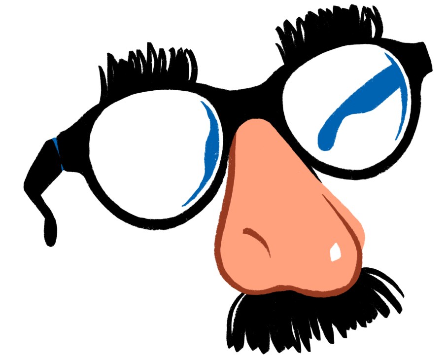 Illustration of disguise glasses with nose and moustache