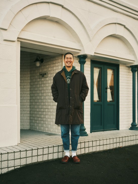 Takuma Hayano outside Portside Inn Hakodate