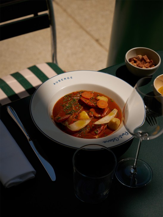 Food is served at Auberge Port-Gitana