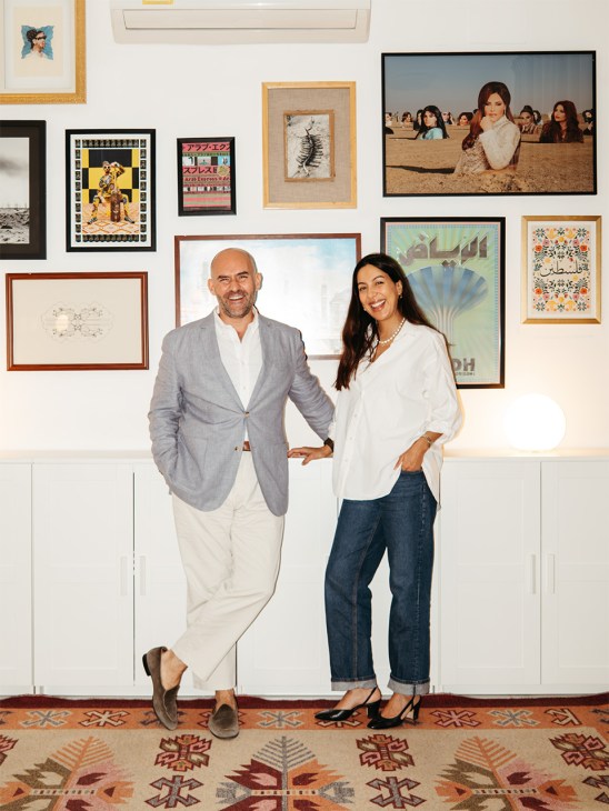 Arts and culture executive Miguel Blanco-Carrasco
and his wife, Maria, at their apartment