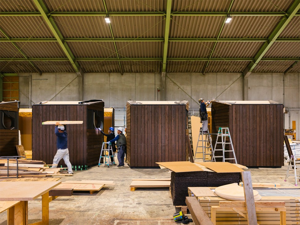 Sanu's sauna units under
construction