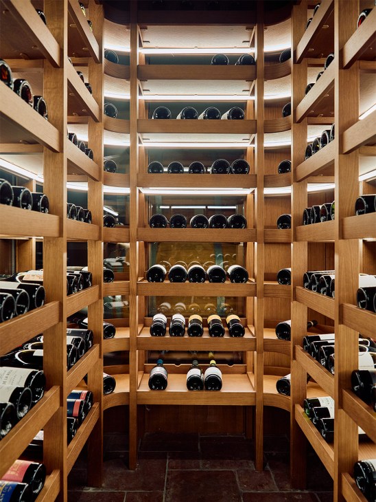 Racks of wine in the hotel’s cellar