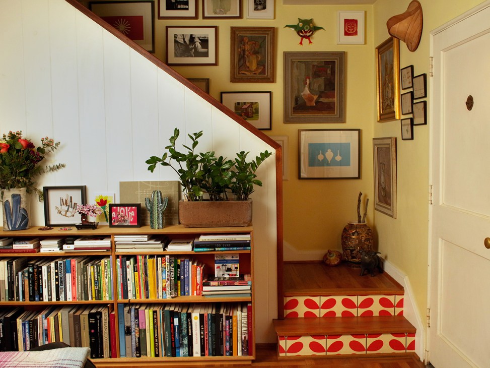 Art and memorabilia in the stairwell