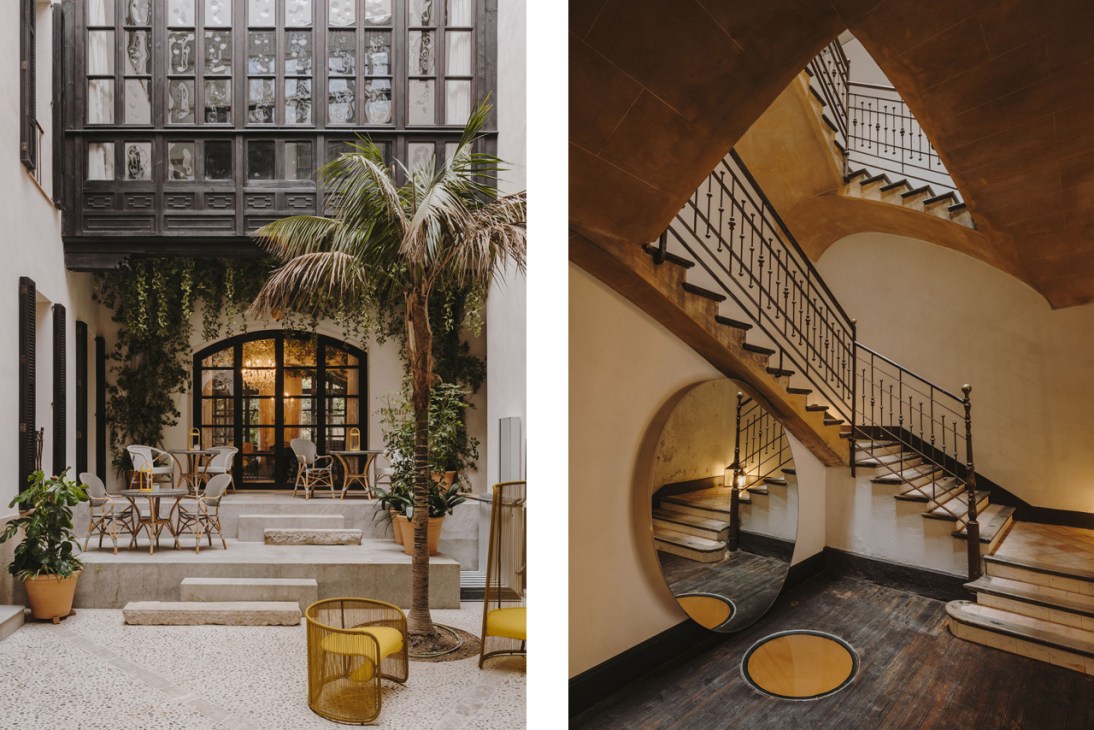 Two images of Can Bordoy hotel in Palma, Mallorca