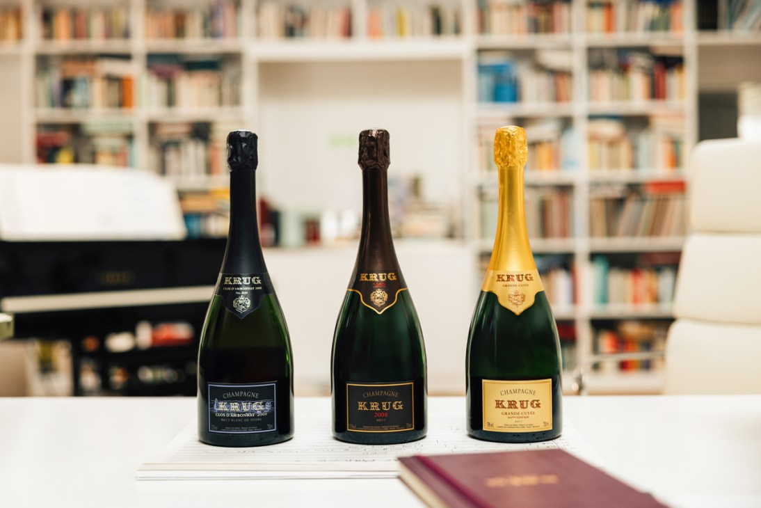 Krug champagne bottles
