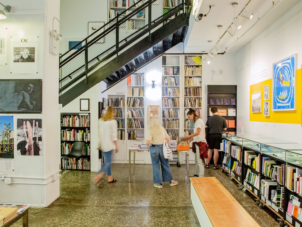 Inside Printed Matter book shop in New York