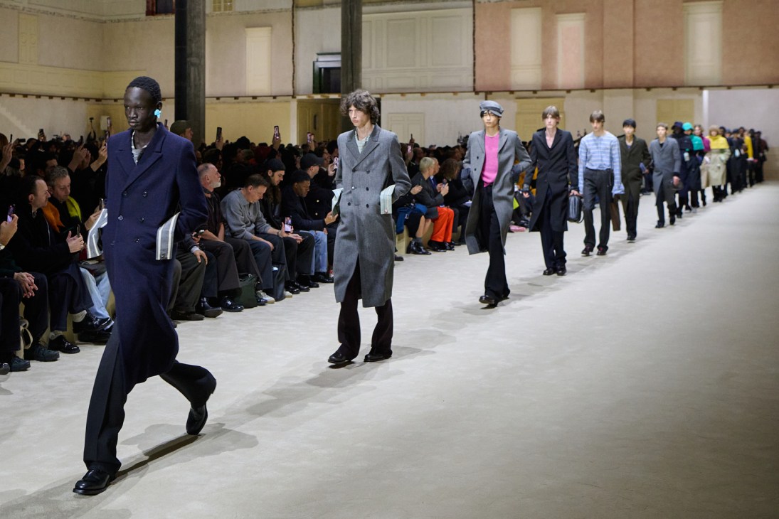 Prada runway in Milan for AW26 Menswear