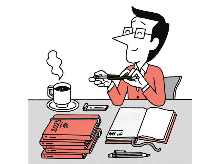 Andrew Tuck writing in his diary