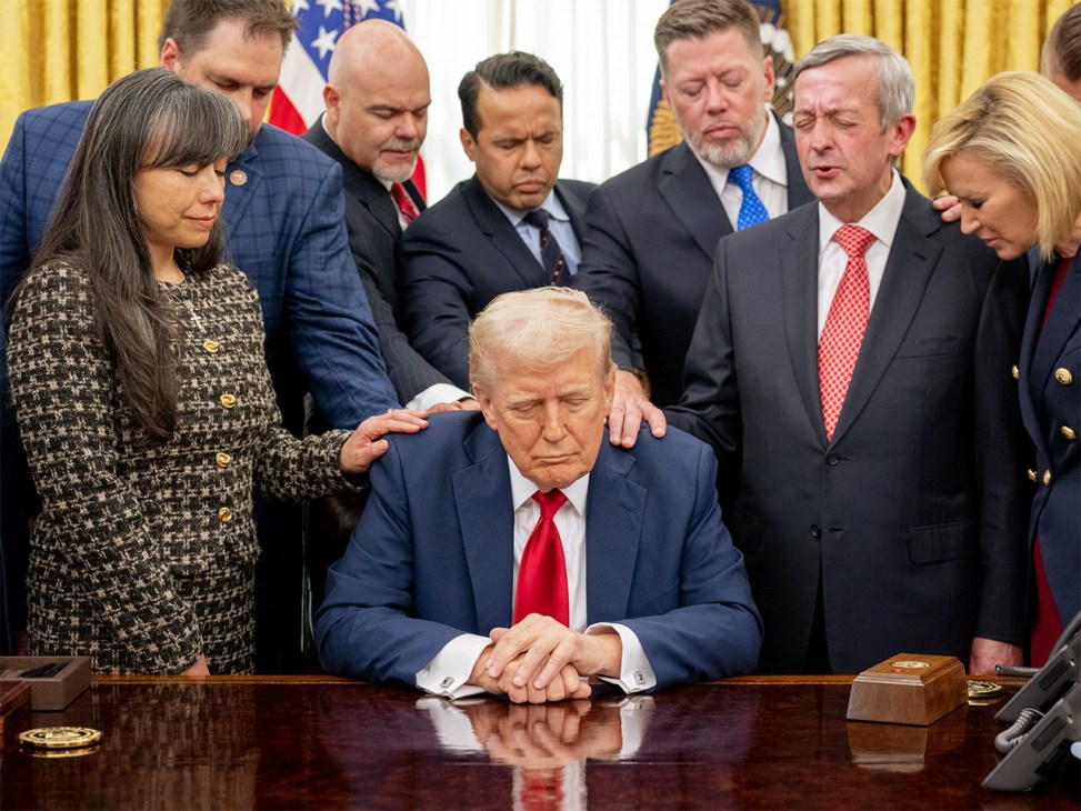 Preaching to the choir: Trump prays with faith leaders in the White House
