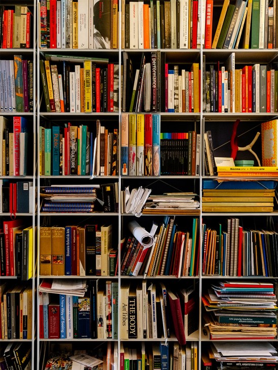 Small section of Farias’s book collection...