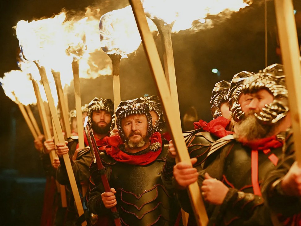 Members of the Jarl Squad during the Up Helly Aa festival
