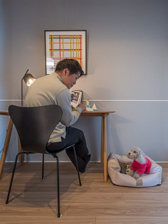 A resident and his dog