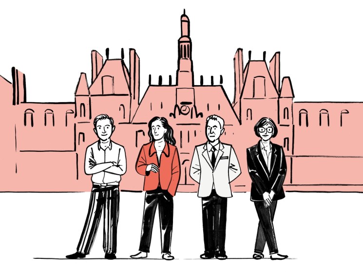 Illustration of candidates in Paris's municipal mayoral election