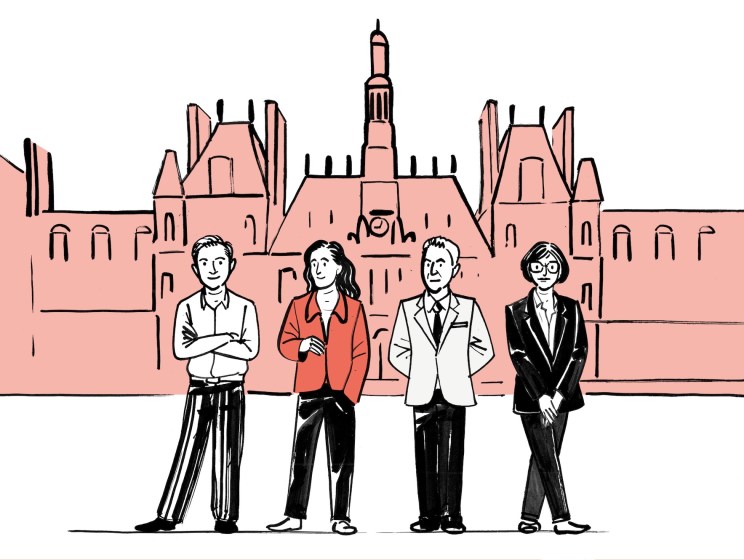 Illustration of candidates in Paris's municipal mayoral election