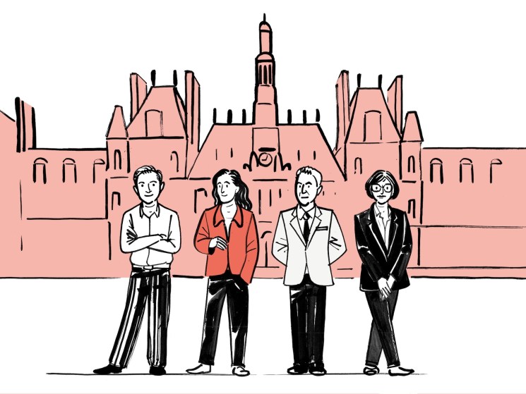 Illustration of candidates in Paris's municipal mayoral election