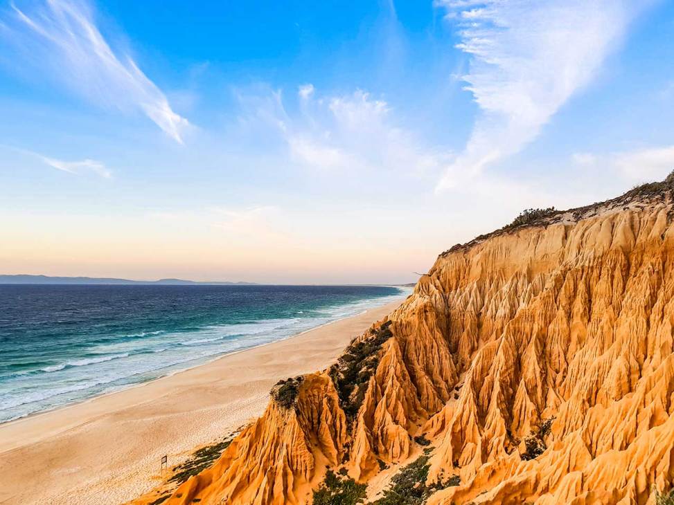 General view of beach in Portugal