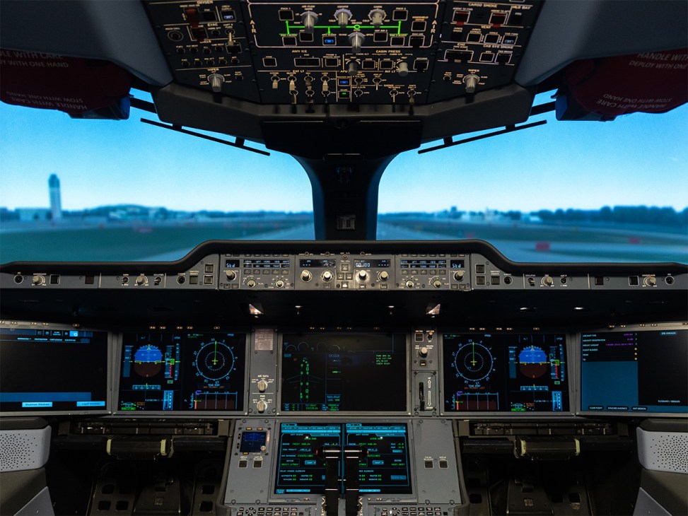 View from a Cathay Pacific cockpit