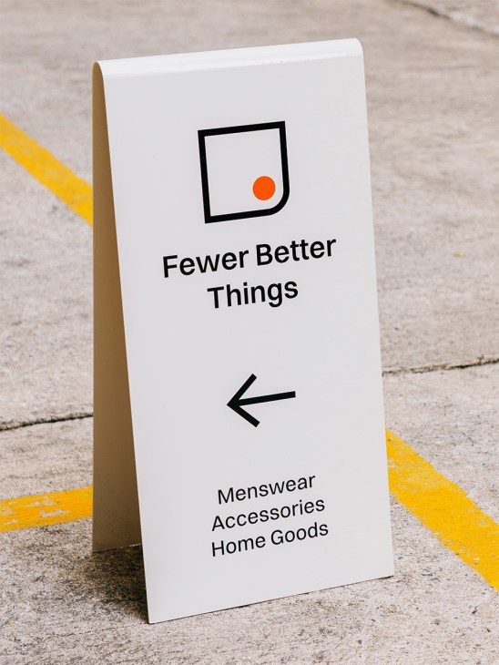 Shop sign from Fewer Better Things