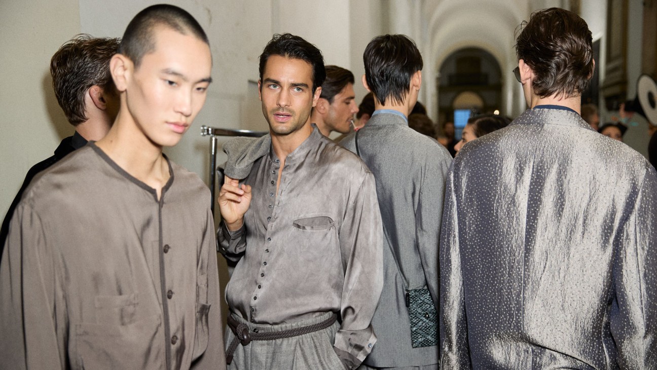 Giorgio Armani models at fashion week