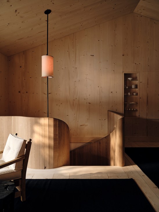 Wooden staircase at Haus Q