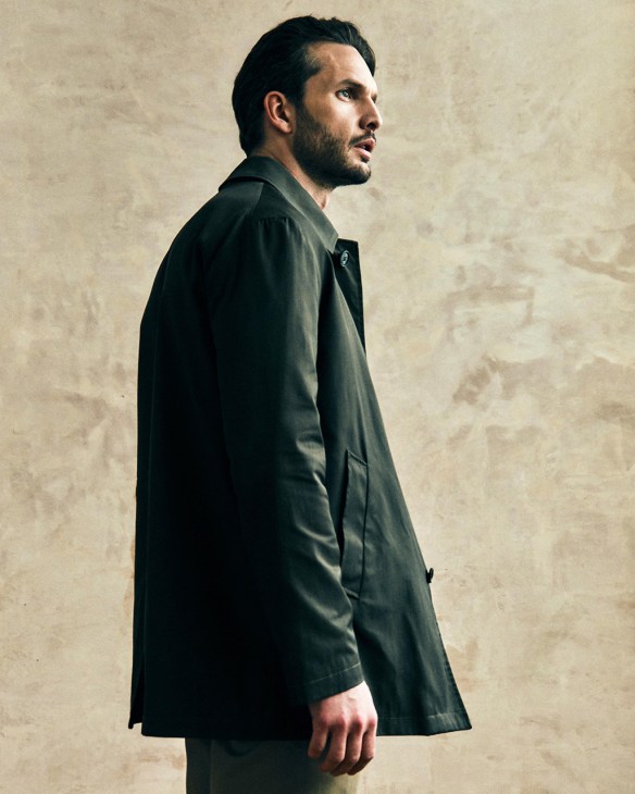 Model wearing a Basico Milano coat