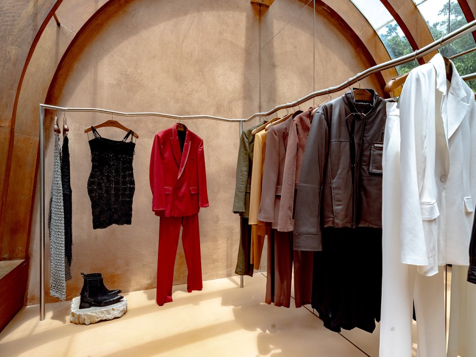 Colourful clothes in Misci's showroom
