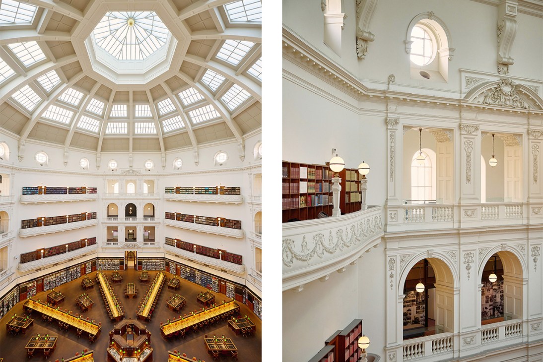 Two images of State Library Victoria in Melbourne, Australia