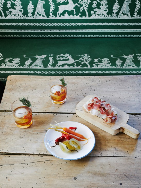 Negronis and food at Restaurant Klösterle