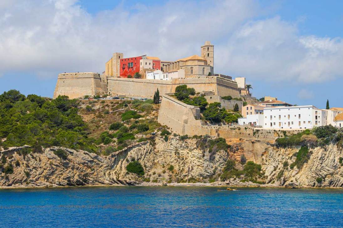 General view of coastline in Ibiza
