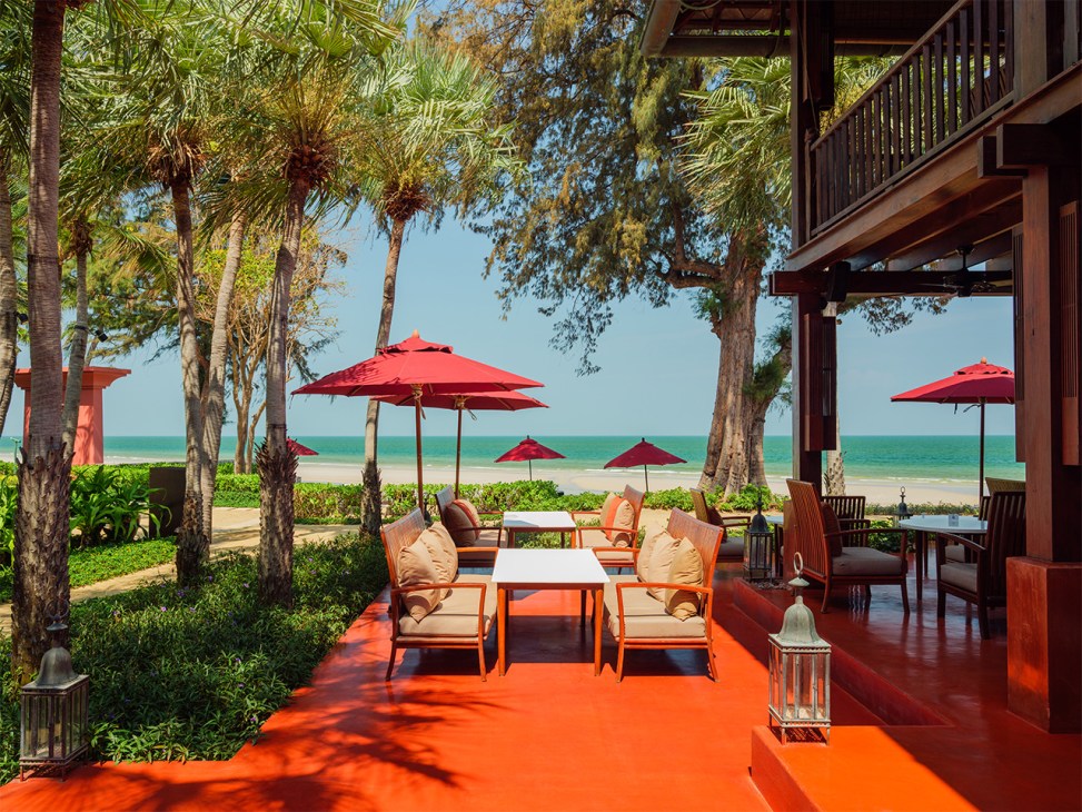 Outdoor dining area of the Barai spa in Bangkok