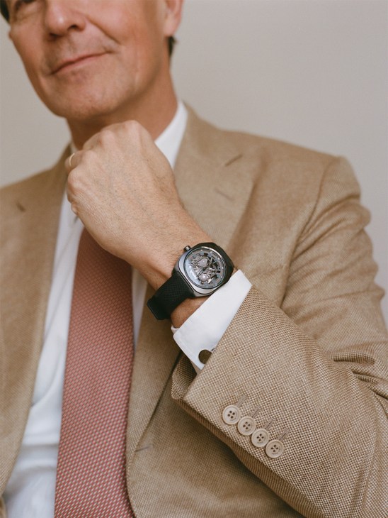 Laurent Dordet wearing a Hermes watch