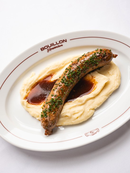 Plated dish from Bouillon d’Amsterdam in Hotel Die Port van Cleve