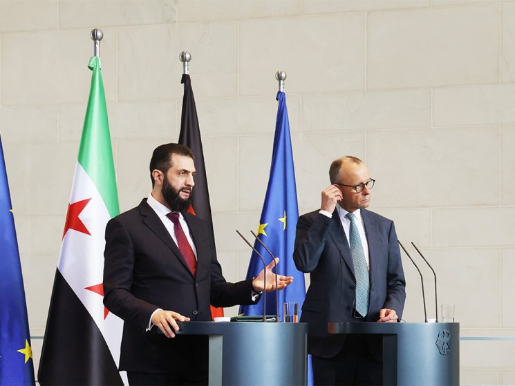 Leading the way: Péter Magyar (centre) during a rally in Budapest