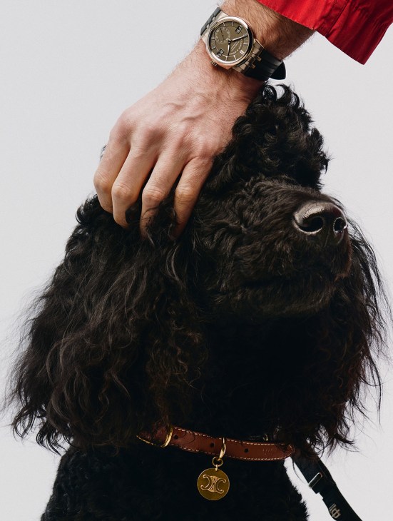 Odysseus watch by A. Lange & Söhne, dog collar by Celine