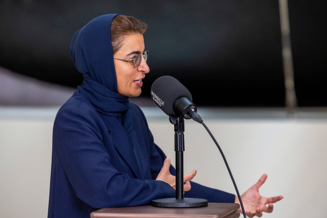 Noura Al Kaabi being interviewed for Monocle