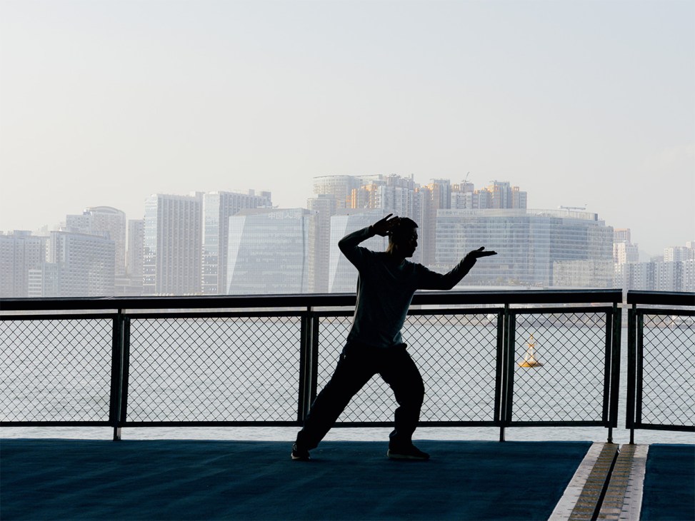 Tai chi at Hong Kong promenade