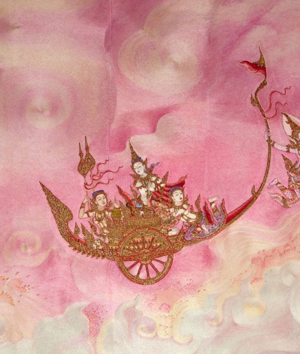 A traditional Thai mural painting