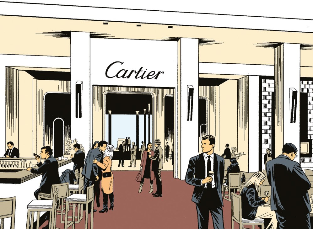 Illustration of Cartier storefront