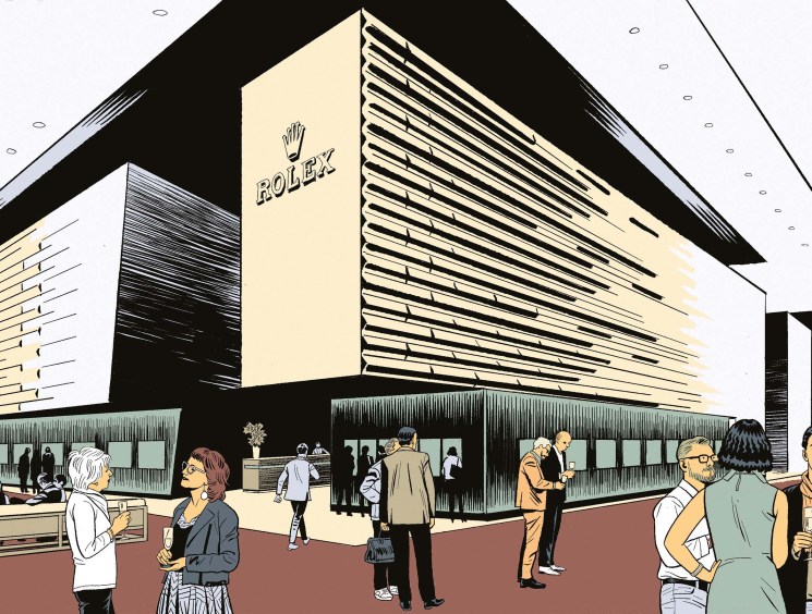 Illustration of Rolex storefront