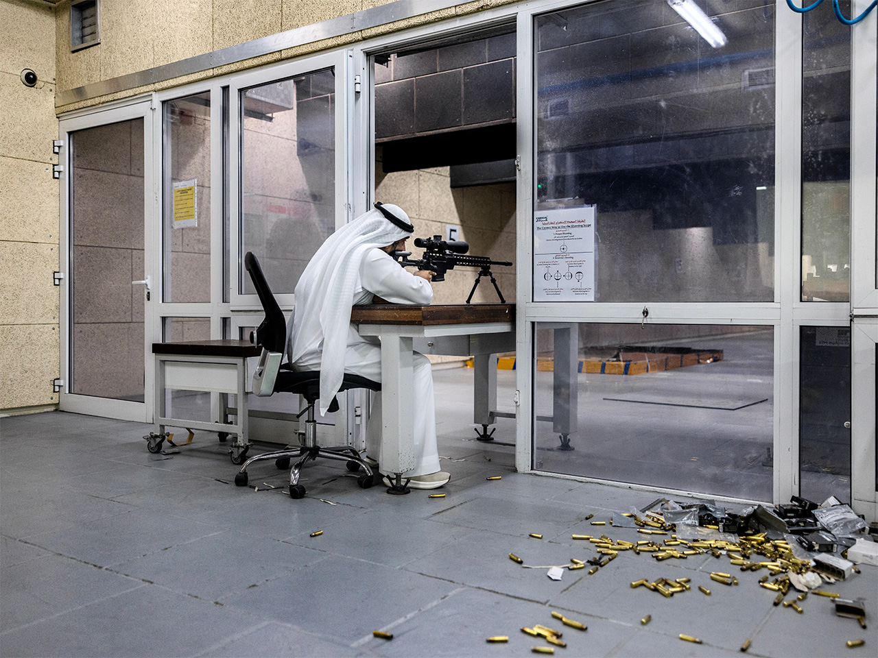 Hamad Salem Al Ameri, the CEO of Edge-owned small-arms manufacturer Caracal, at the live-fire range