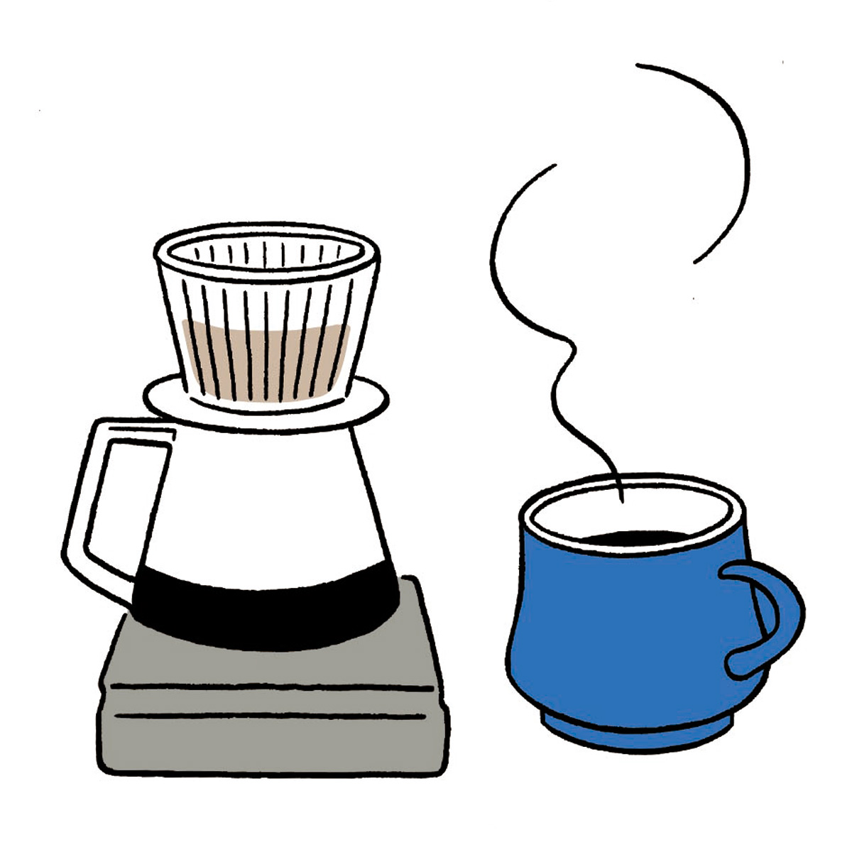 Illustration of drip coffee from Mecca coffee