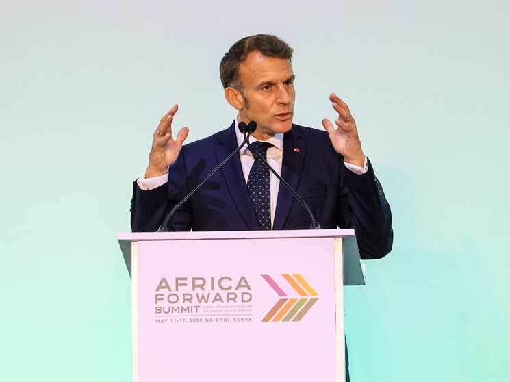 On stage for Emmanuel Macron’s viral moment in Kenya