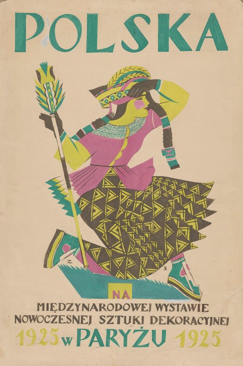 Poland's poster for Paris’s International Exhibition of Modern Decorative and Industrial Arts, designed by Zofia Stryjenska 