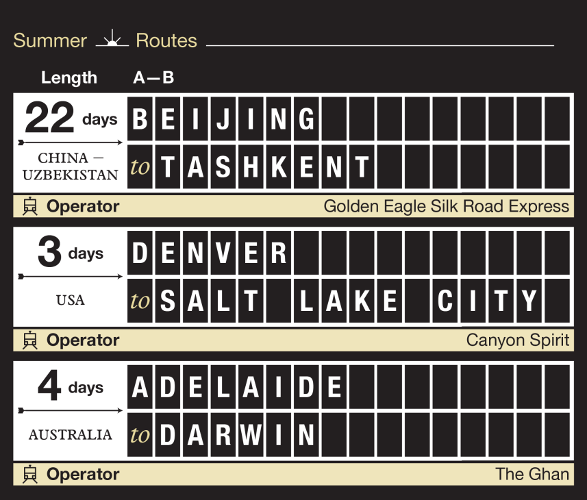 Graphic design of a departure board