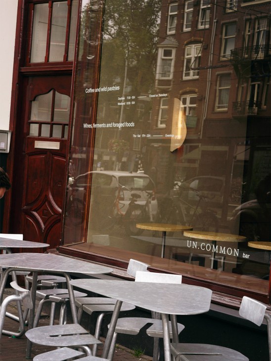 Exterior terrace tables at Uncommon in Amsterdam