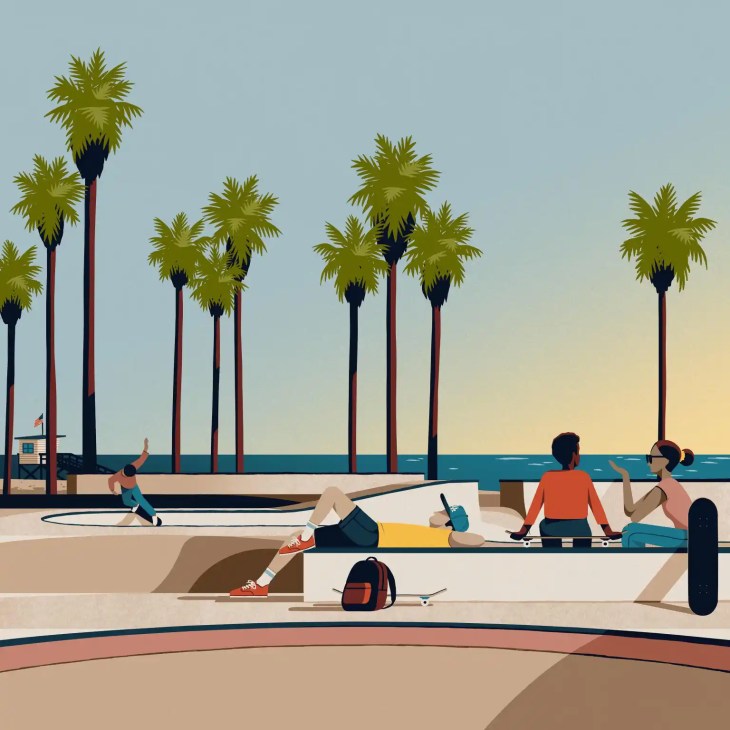 Illustration of Los Angeles beach