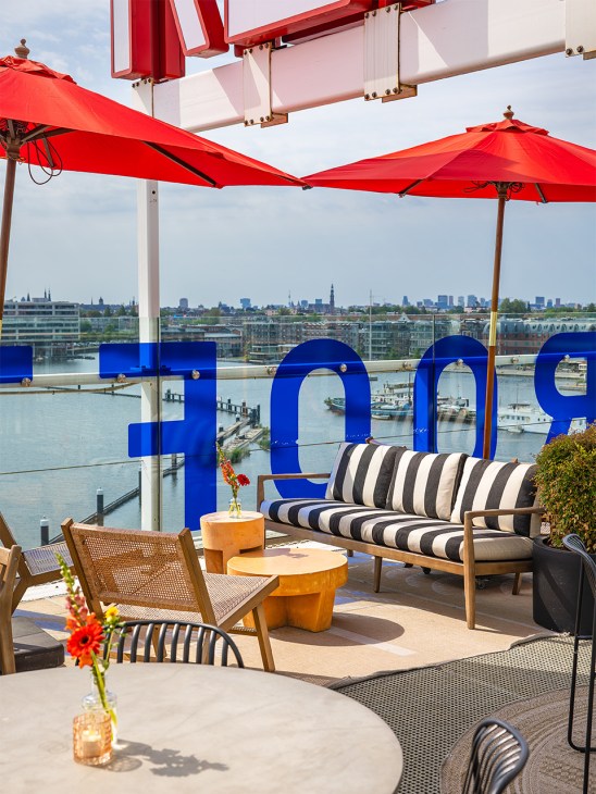 Outdoor tables at REM Eiland Amsterdam