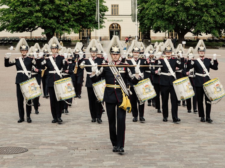 As the country rethinks its defence strategy, the Swedish Army Band marches to a new tune