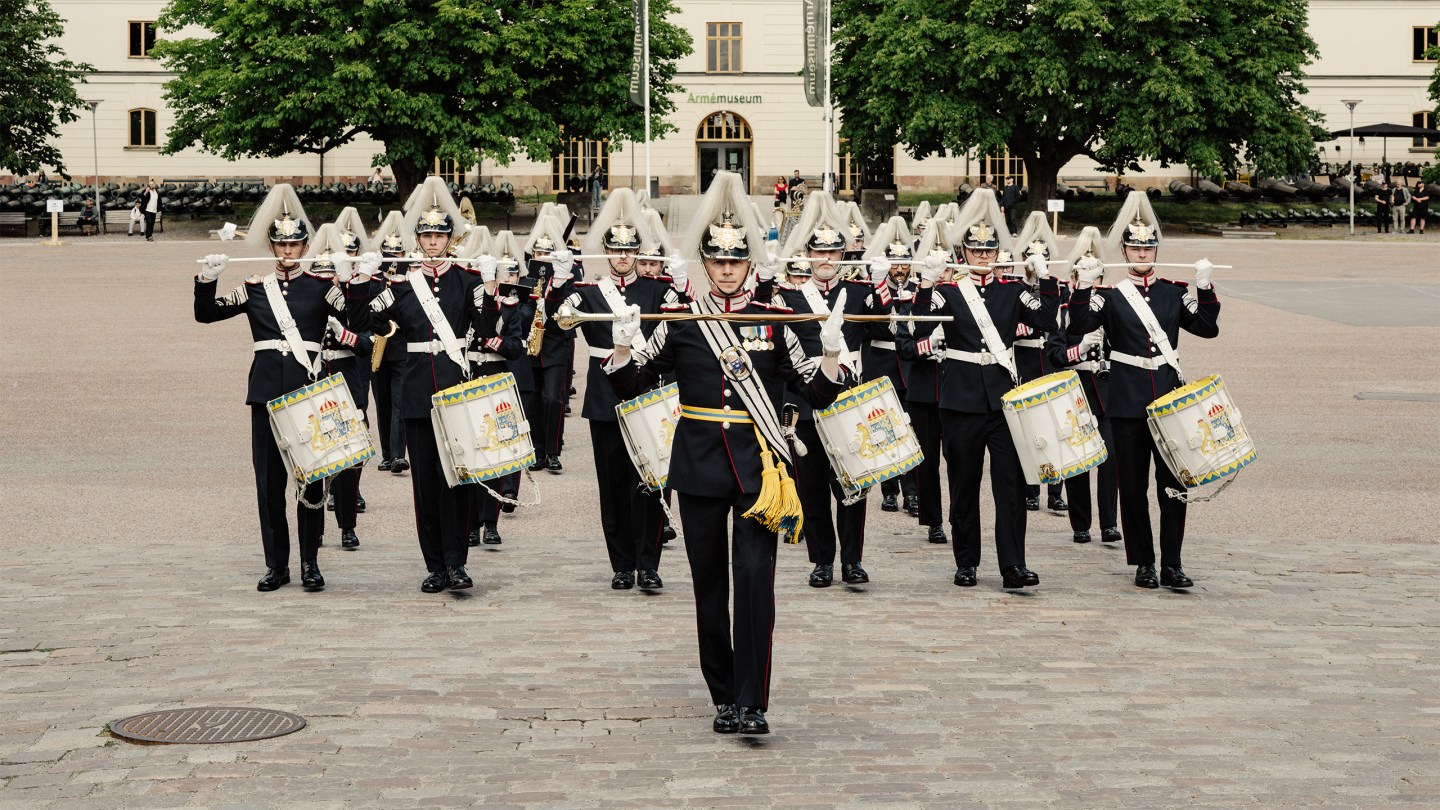 As the country rethinks its defence strategy, the Swedish Army Band marches to a new tune
